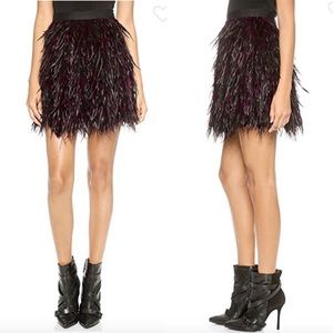 Alice + Olivia Cina Ostrich Feather Skirt